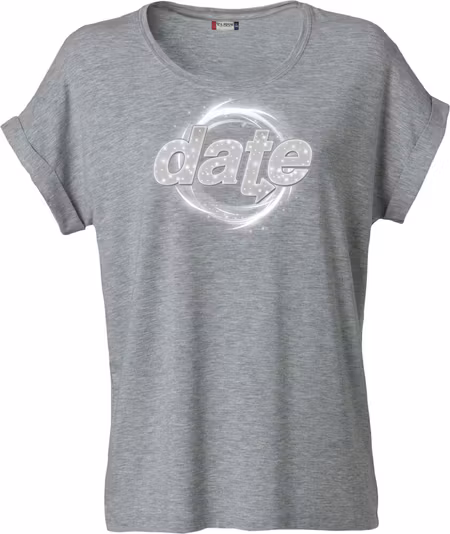 Grå Dam T-shirt Katy "DATE Virvel"