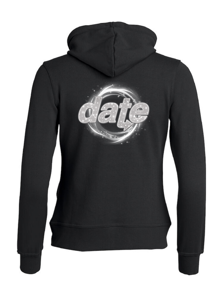 Svart Dam Hoodjacka "DATE Virvel" rygg