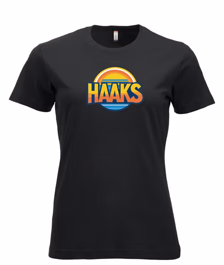 Svart Dam T-shirt "HAAKS Sommar"