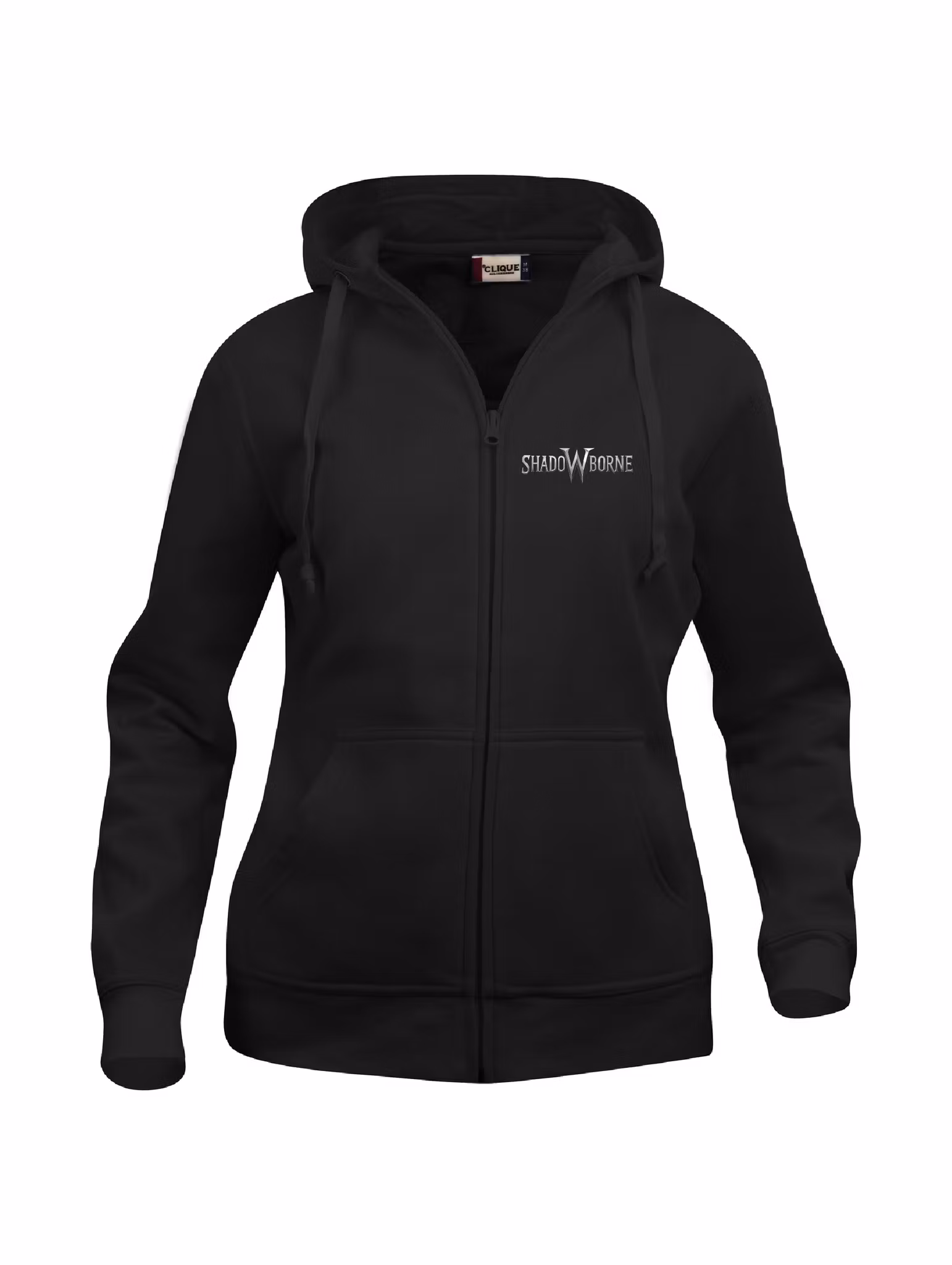 Svart Dam Hoodjacka "Shadowborne LOGO" Fram