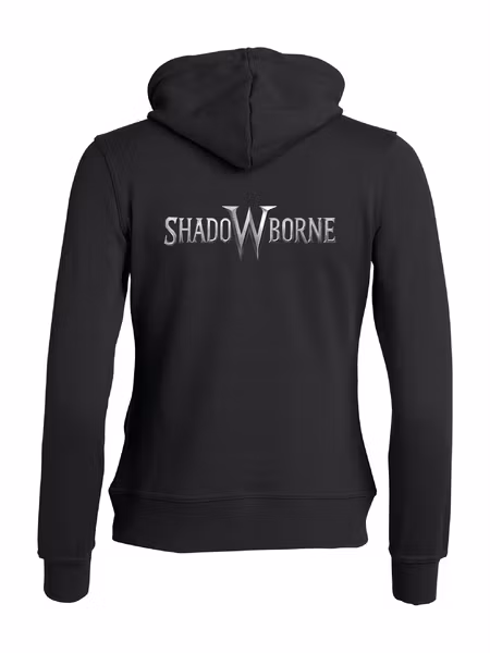 Svart Dam Hoodjacka "Shadowborne LOGO" rygg