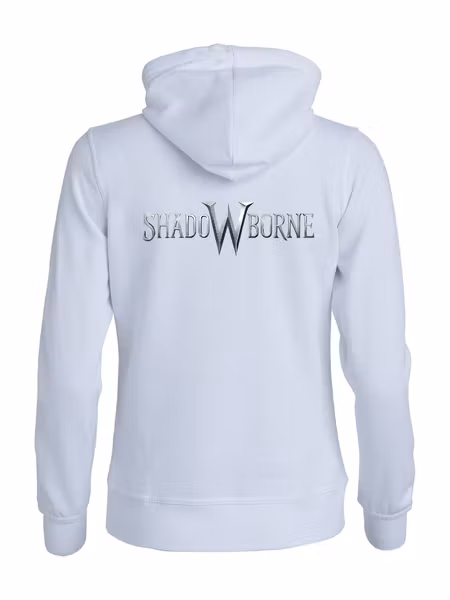 Vit Dam Hoodjacka "Shadowborne LOGO" rygg