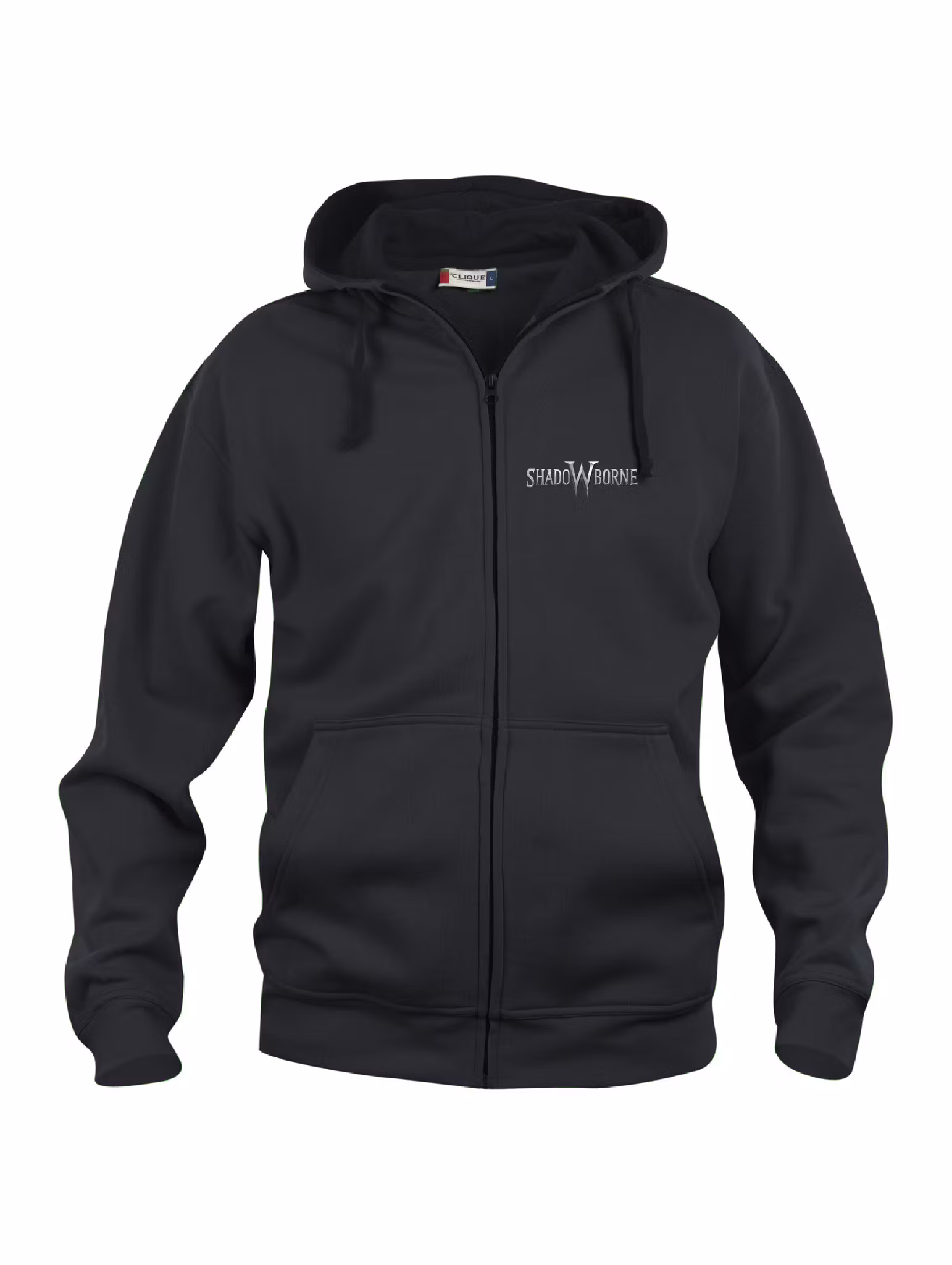 Svart Hoodjacka "Shadowborne LOGO" Fram