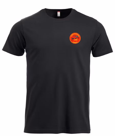 Svart T-shirt "ÖVERBY pistolklubb"