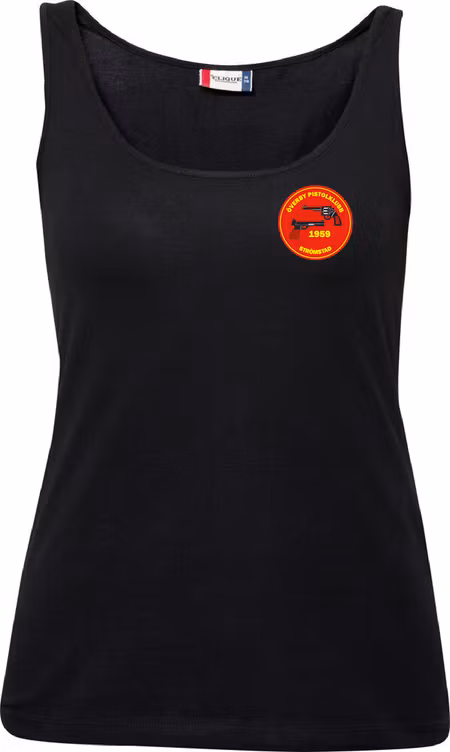 Svart Dam Tank Top "ÖVERBY pistolklubb"