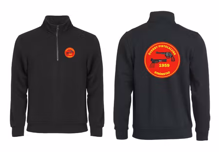 Svart HalfZip "ÖVERBY pistolklubb" 2 tryck
