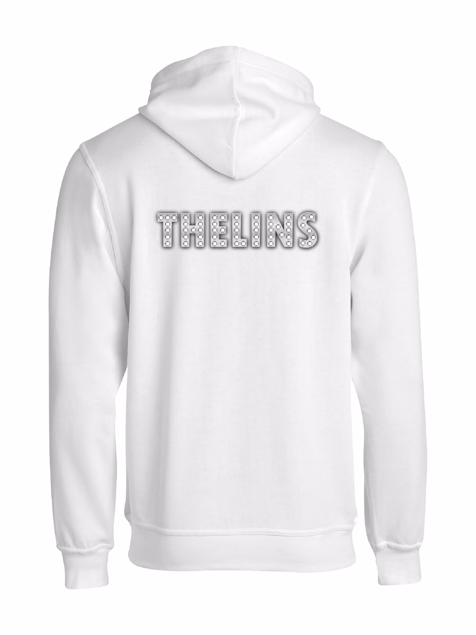 Vit HOODJACKA "THELINS" rygg