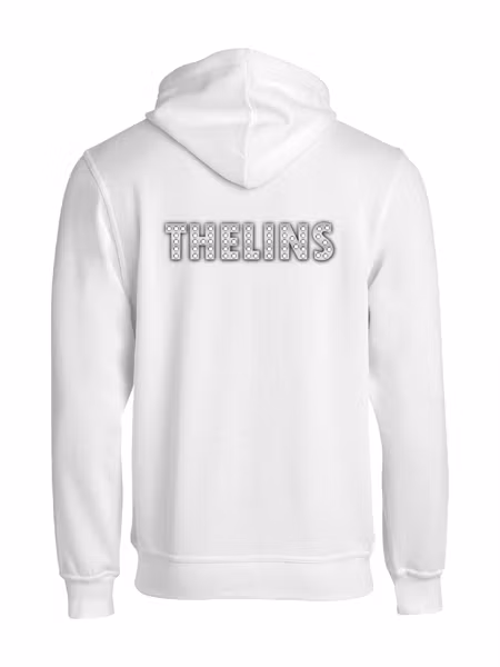 Vit HOODJACKA "THELINS" rygg
