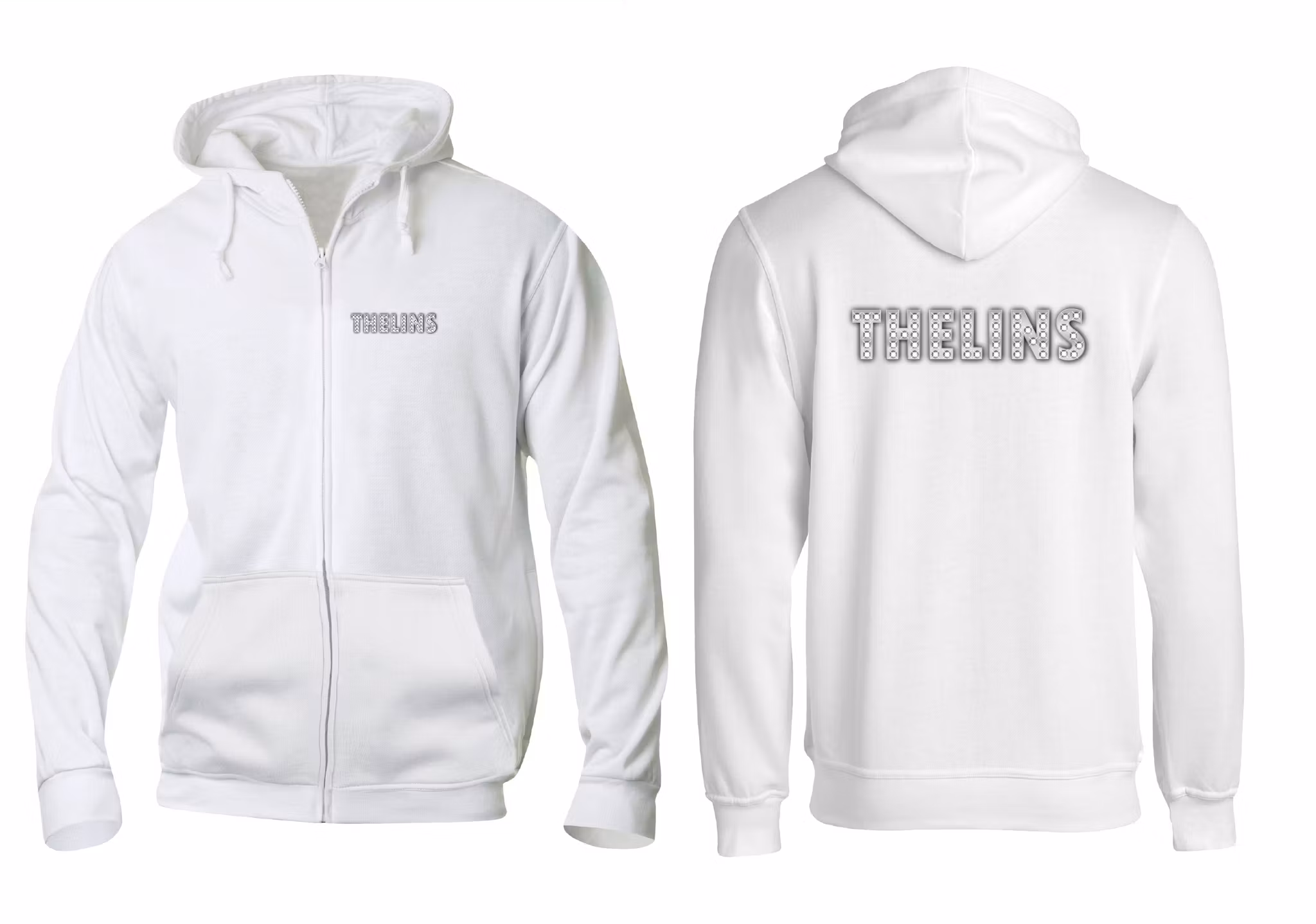 Vit HOODJACKA "THELINS" x2