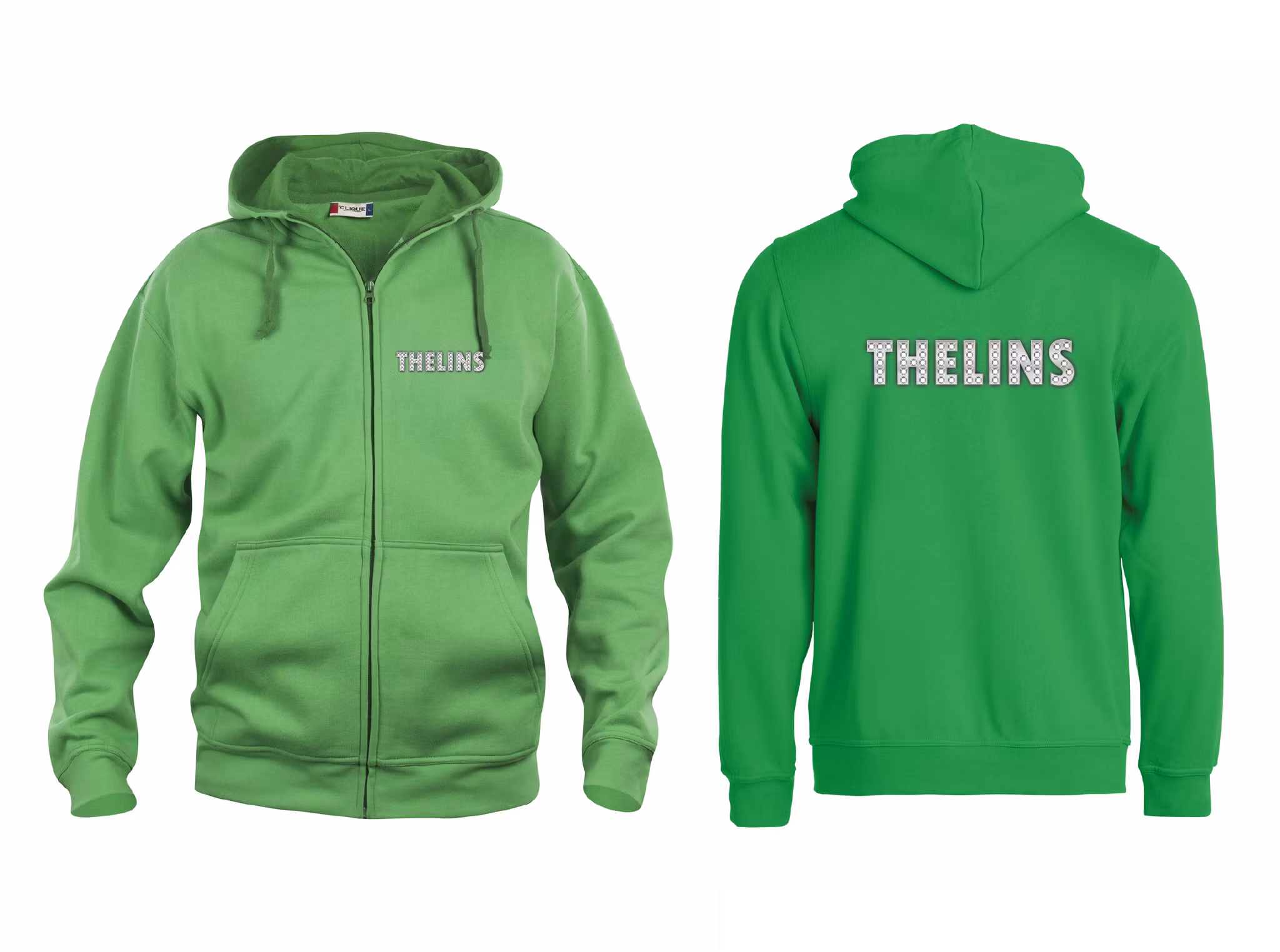 Grön HOODJACKA "THELINS" x2