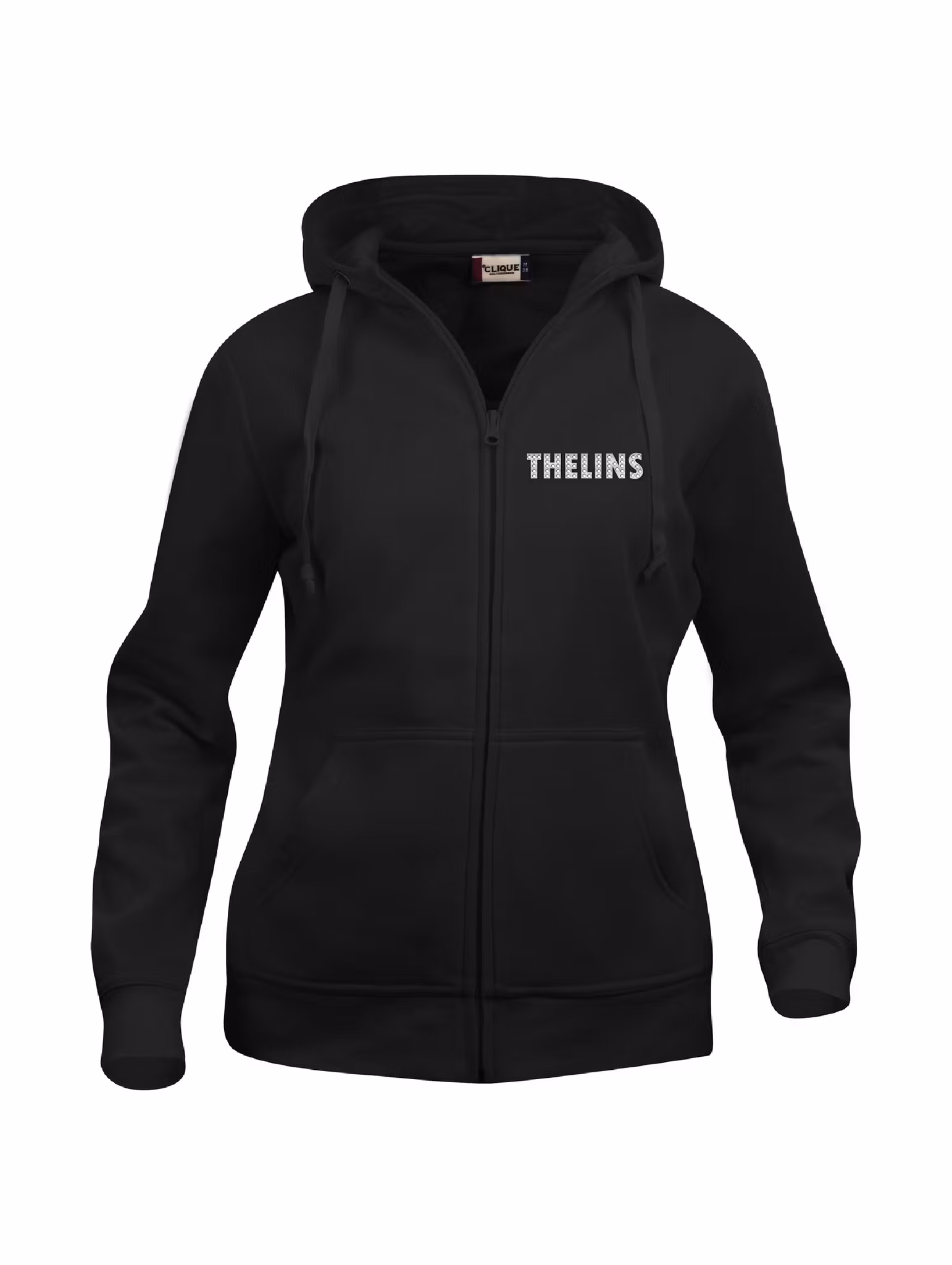 Svart Dam Hoodjacka "THELINS" fram