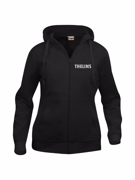 Svart Dam Hoodjacka "THELINS" fram