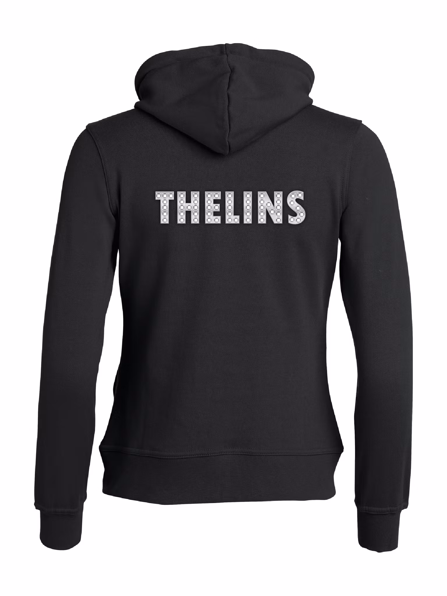 Svart Dam Hoodjacka "THELINS" rygg