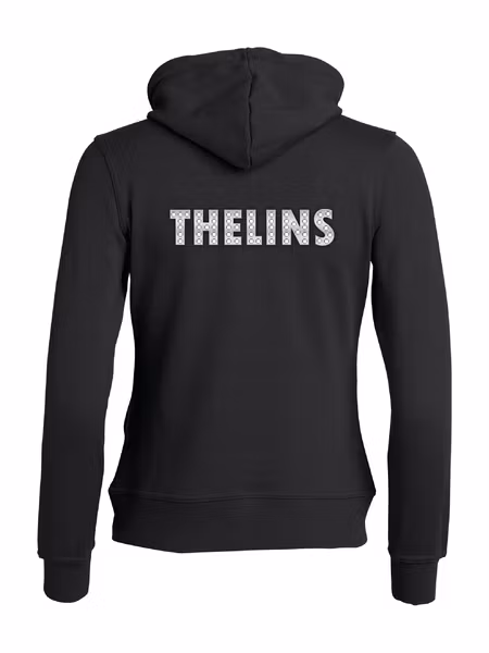 Svart Dam Hoodjacka "THELINS" rygg