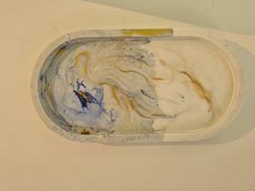 Prydnadstallrik i marmoreffekt (9x18) - SÅLD