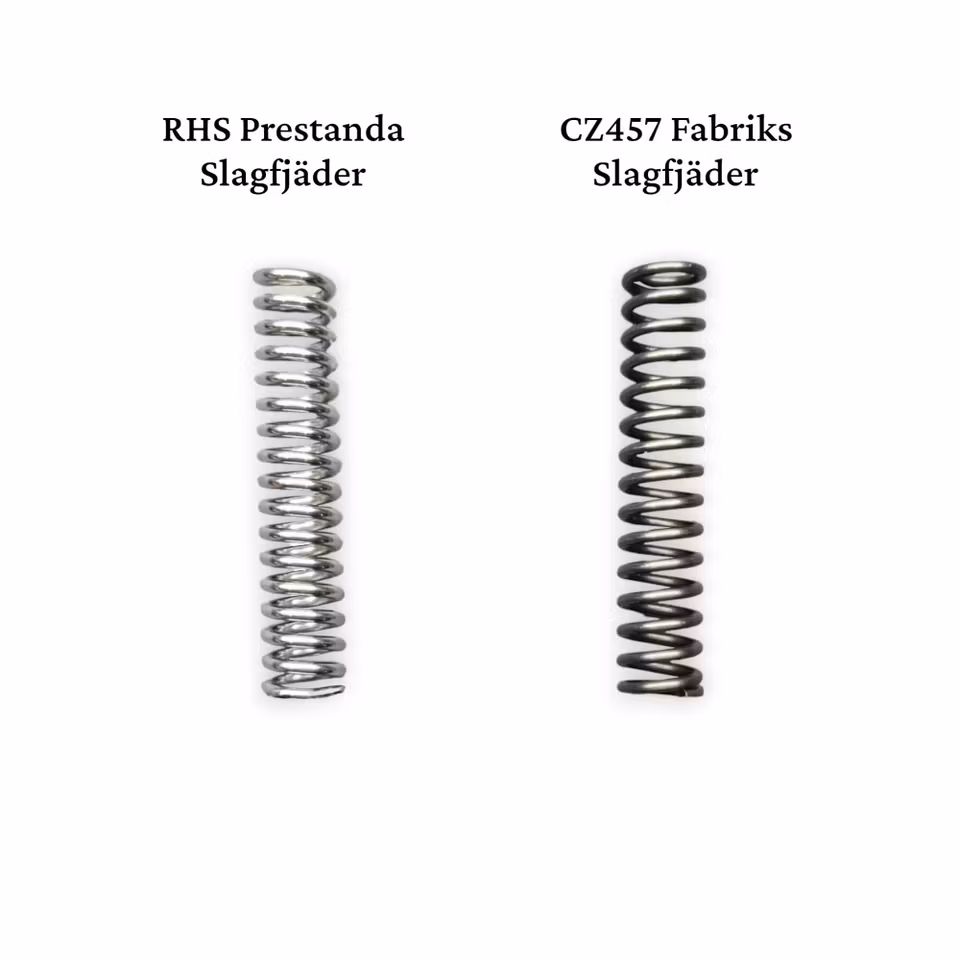 Den ökade kraften bakom RHS slagstiftetfjädern till Cz 457 säkerställer en mer pålitlig och kraftfull tändning av ammunitionen. Detta resulterar i en minskad risk för misslyckade tändningar och en jäm