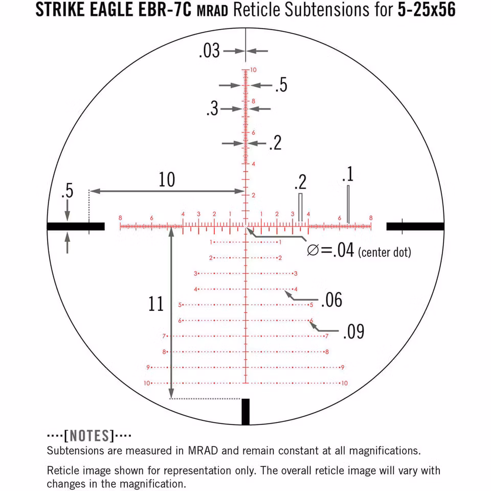 Vortex Strike Eagle 5-25x56 SF FFP Belyst EBR-7C MRAD - Kikarsikte