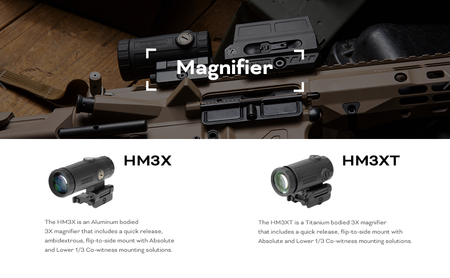 Holosun HM3X 3x Magnifier - Flip & QD mount