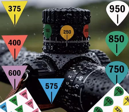 Turret Tags - visar förinställda avstånd