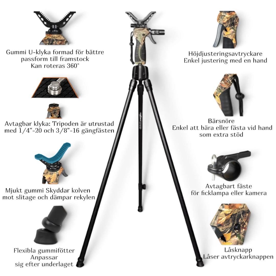 RHS Tripod Skjutstöd + Belysningsfäste