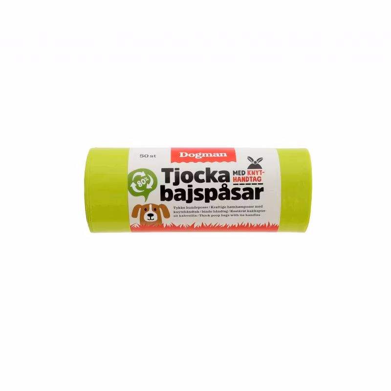 Dogman Hundeposer med håndtak 50p Limegrønn