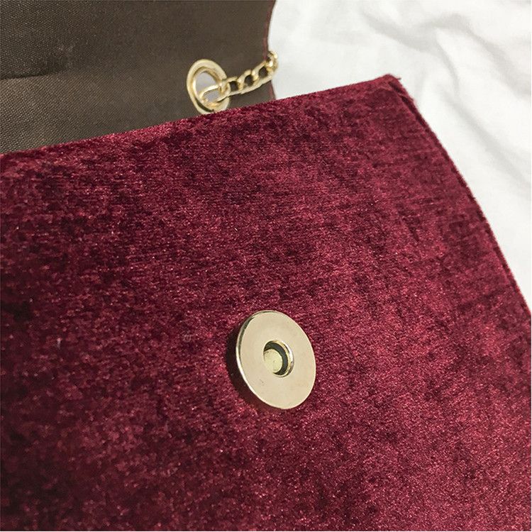 Crossbody Tassel Velour Bag Red