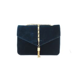 Crossbody Tassel Velour Bag Blue