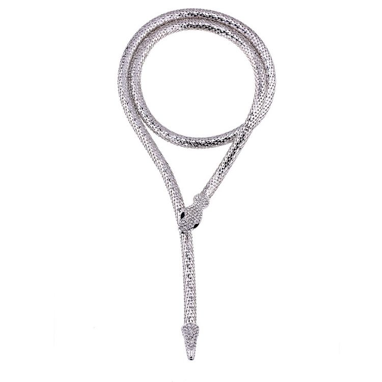 Python Long Necklace Silver