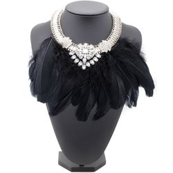 Feather Black Halsband