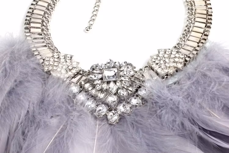 Feather Grey Halsband