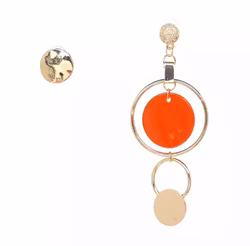 Asymmetric Bonnie Orange Earrings