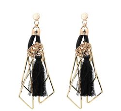 Frida Tassel Gold Black Örhängen