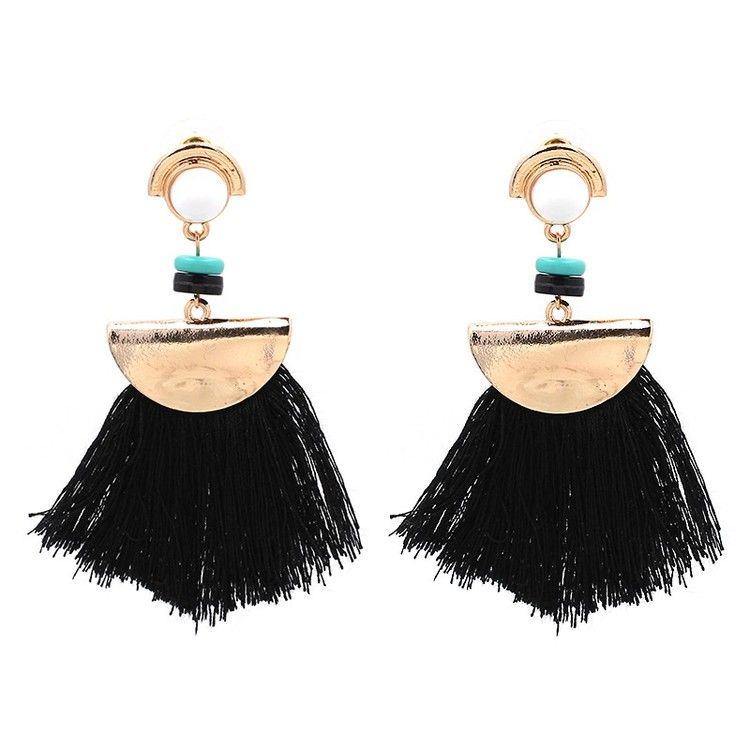 Carol Black Tassel Örhängen