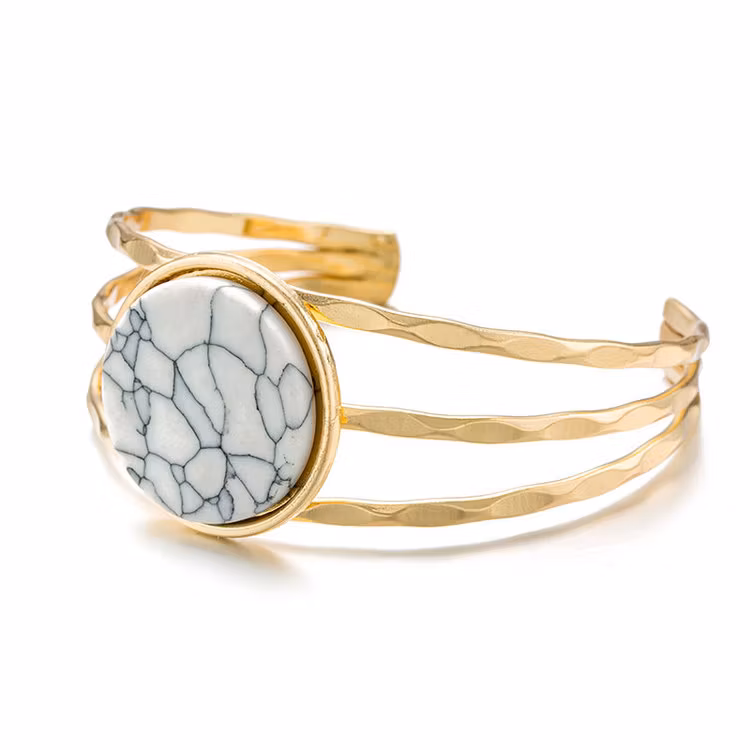 Ellen White Marble Bracelet