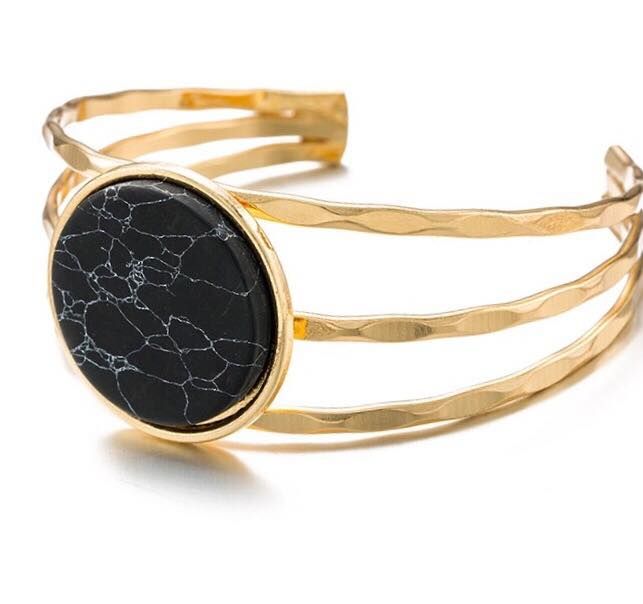 Ellen Black Marble Bracelet
