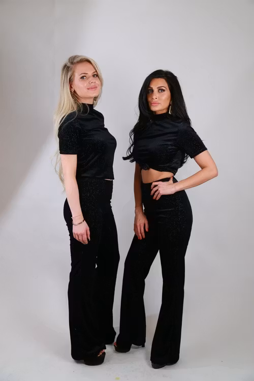 Lilly Silver Stipes Tracksuit Black