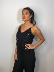 Olyvia Sequin Top Black