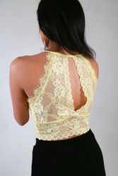 Trina Top With Lace Yellow