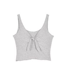 Tracy Crop Top With Tie Grey