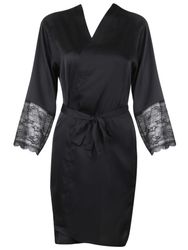Alia Robe With Lace Black