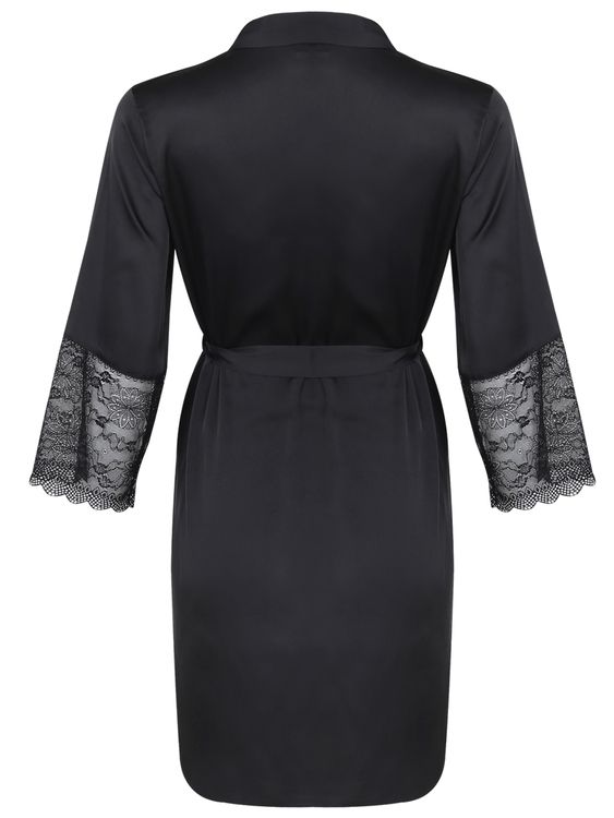 Alia Robe With Lace Black