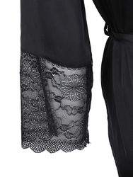 Alia Robe With Lace Black