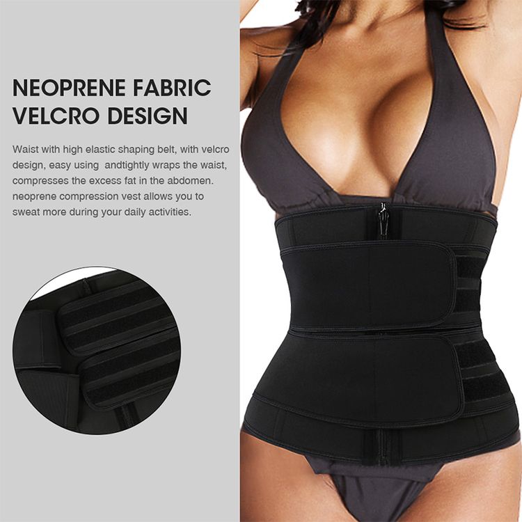 Emory - Unisex Double Velcro Neoprene Shaper Tummy Sweat Waistbelt  9 steelbones