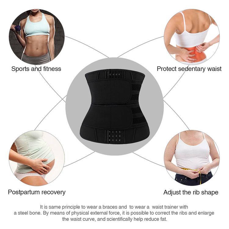 Emory - Unisex Double Velcro Neoprene Shaper Tummy Sweat Waistbelt  9 steelbones