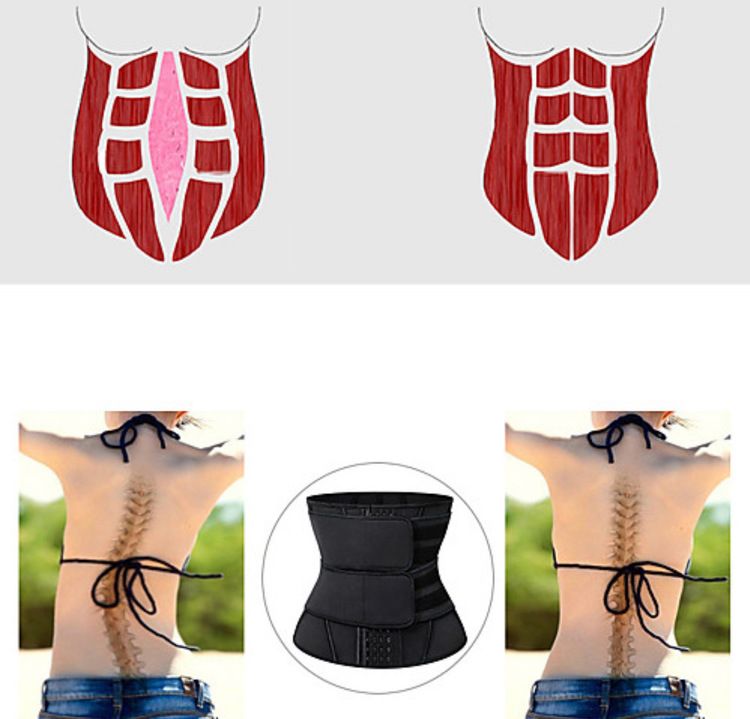 Emory - Unisex Double Velcro Neoprene Shaper Tummy Sweat Waistbelt  9 steelbones