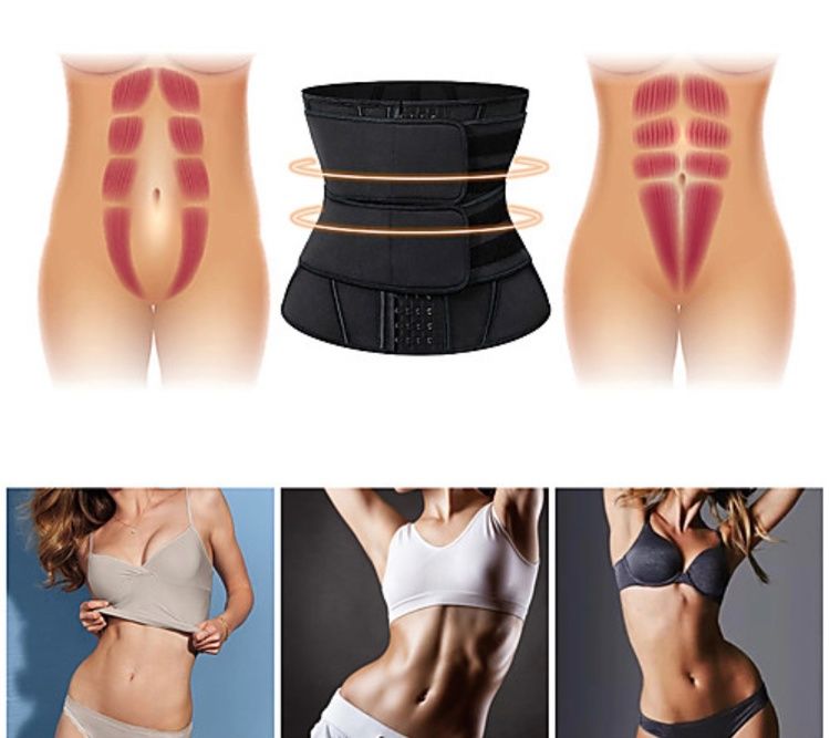 Emory - Unisex Double Velcro Neoprene Shaper Tummy Sweat Waistbelt  9 steelbones