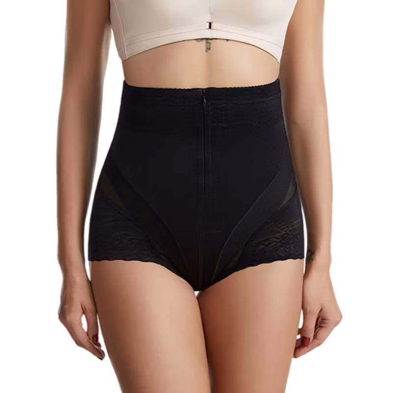 Highwaisted Tummyshaper With Zipper, Hooks and 2 Steelboones