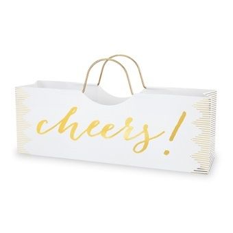 PURSE BAG CHEERS Presentväska till flaskan i papper med metallhantag