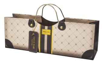 PURSE BAG MOCHA Presentväska till flaskan i papper med metallhantag