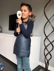 Skinnförkläde KIDS APRON BROWN